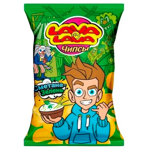 Картофель Хрустящий Lava Lava Сметана-Зелень 50гр