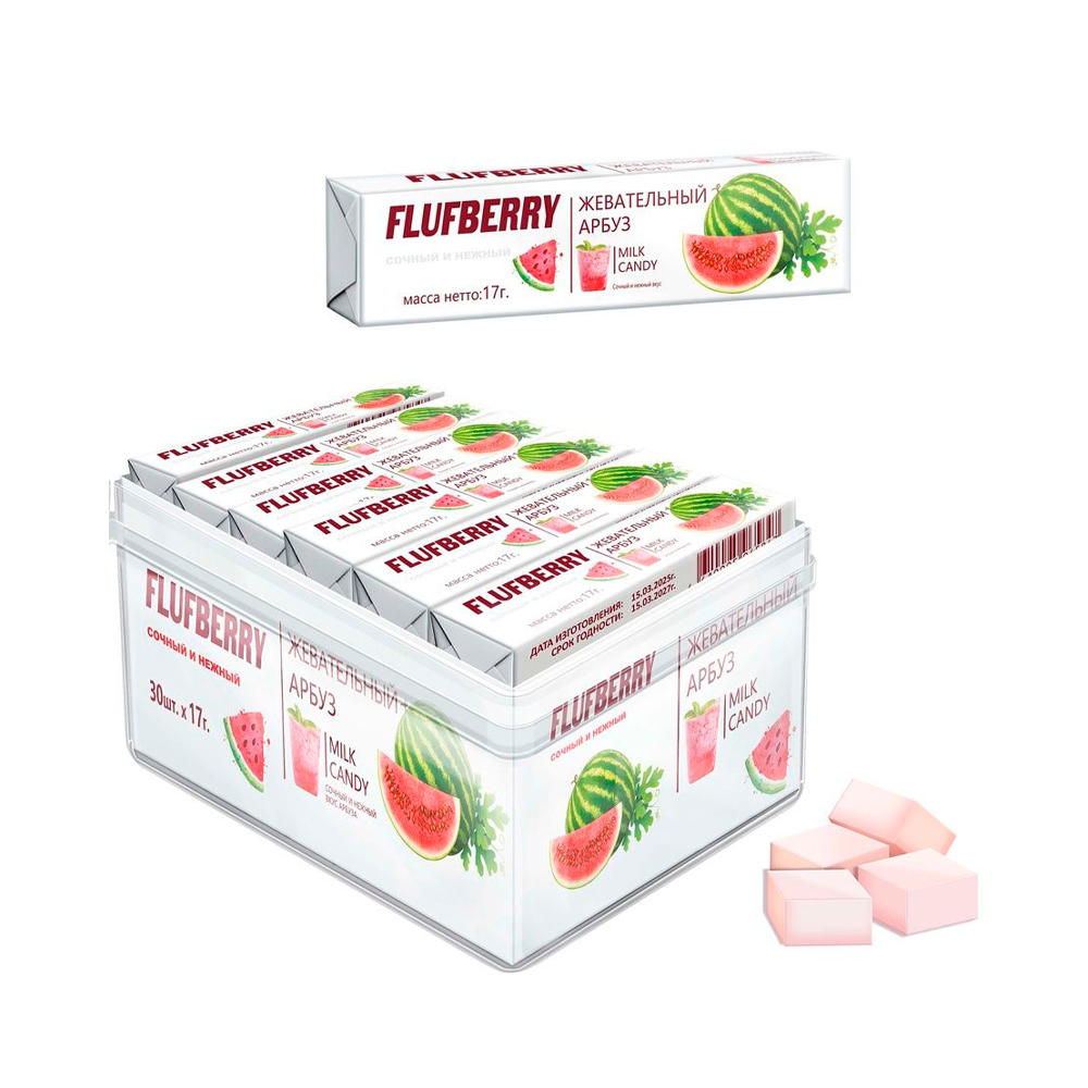 Жев.конфета Flufberry со вкусом арбуза   17гр