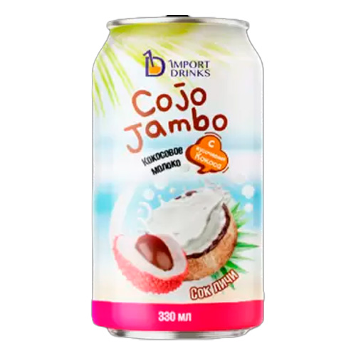 Напиток COJO JAMBO с кусочками кокосовой мякоти со вкусом Личи   330мл