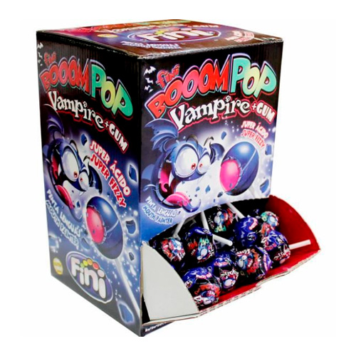 Карамель леденцовая FINI Vampire с жев.резинкой на палочке  16гр