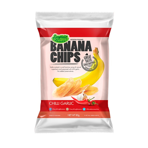 Чипсы банановые Everything Banana с Чили и Чесноком 80гр