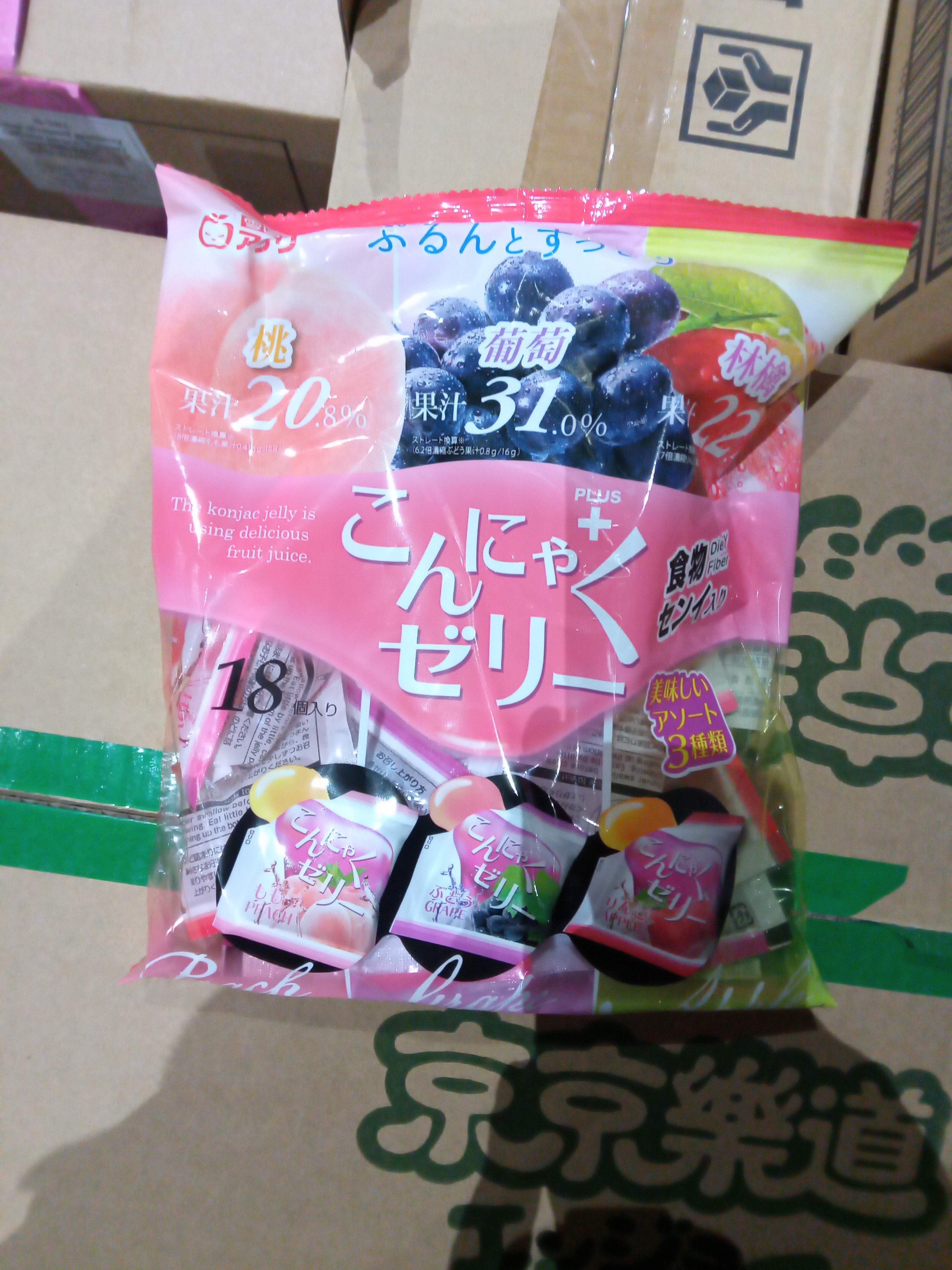 Желе Yukiguni Agunri “Yukiguni Aguri” порционное Конняку Микс (Персик/Виноград/Яблоко)   288гр