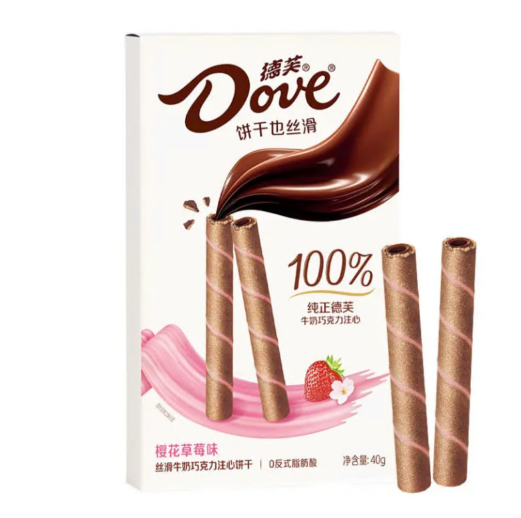 Вафельные трубочки Dove Клубника 40гр