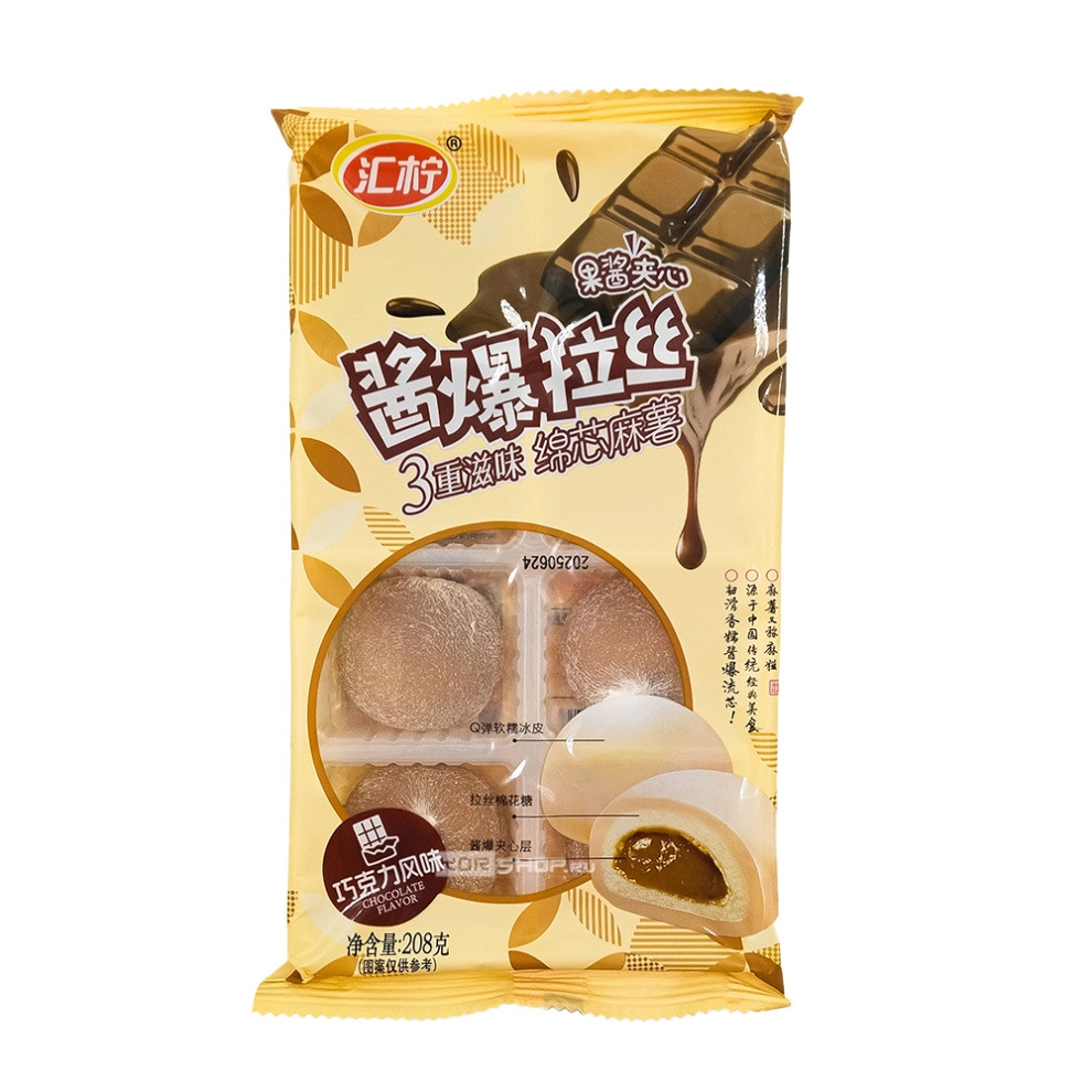 Моти Hua Ning Десерт с нежным тянущимся центром со вкусом шоколада   208гр