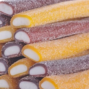 Трубочки из жеват. мармелада JAKE "Джумбо со вкусом ананаса и кокоса" 1500г (30шт)
