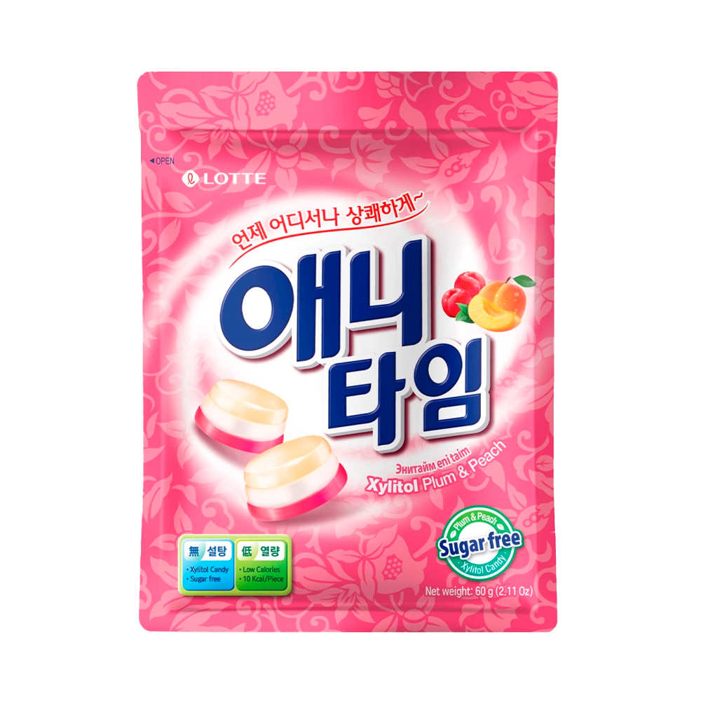 Карамель леденцовая Anytime с ксилитом Plum & Peach   60гр
