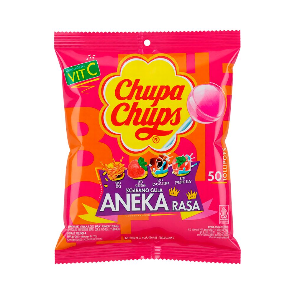 Леденцы Chupa Chups Lollipop Aneka Rasa vitamin C    600гр