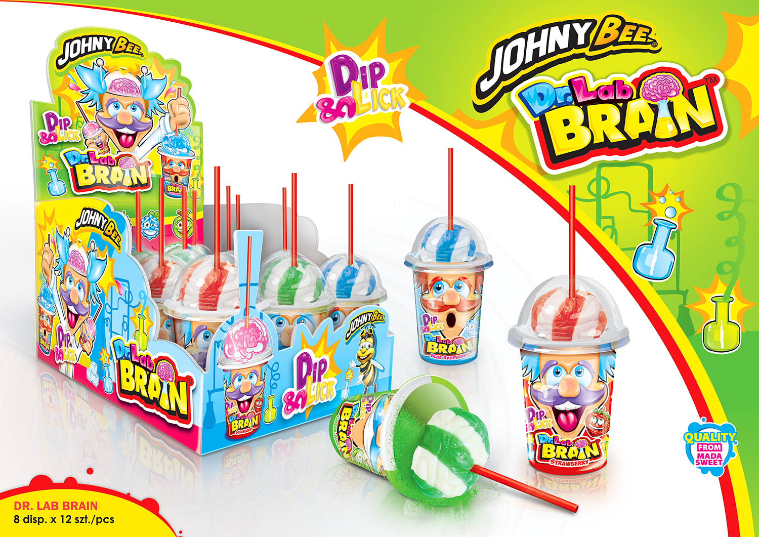 Johny Bee Dr Lab Brain 50gr леденец +кислый порошок.
