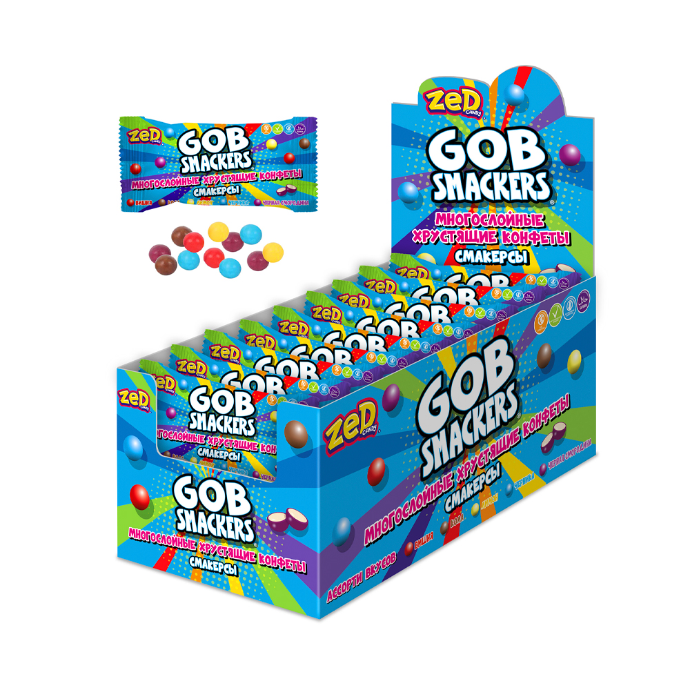 Конфеты ZED Candy GOBSMACKERS хрустящие   20гр