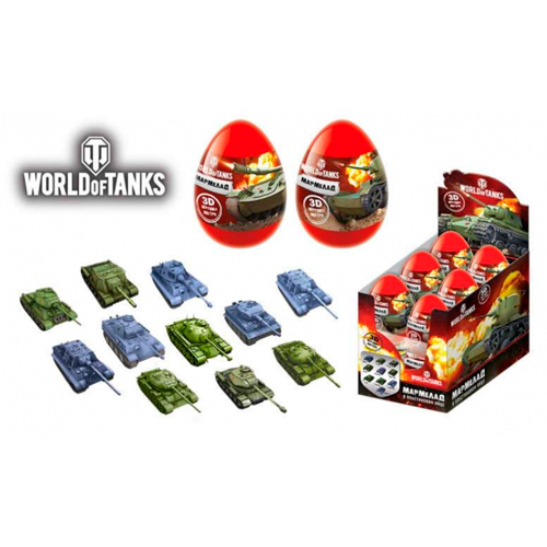 Мармелад в пластиковом яйце с игрушкой World of Tanks 10гр