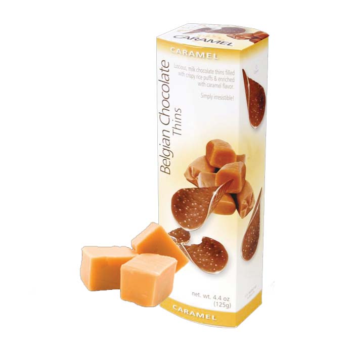 Чипсы Belgian Milk Chocolate Thins Caramel 80g