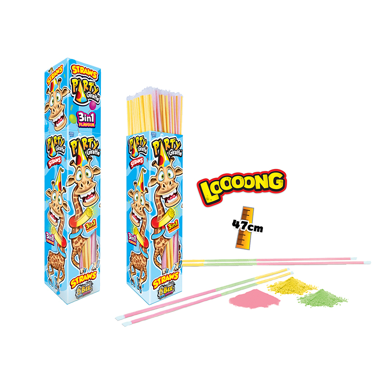 Johny Bee Party Giraffee 8gr 47см кислый порошок в трубочке 3 вкуса