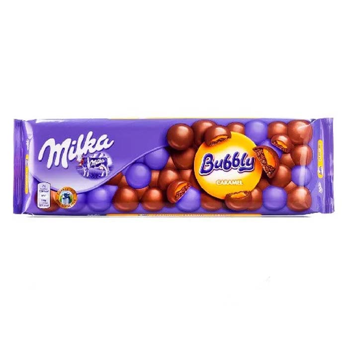 Шоколад Milka Bubbly caramel 250гр
