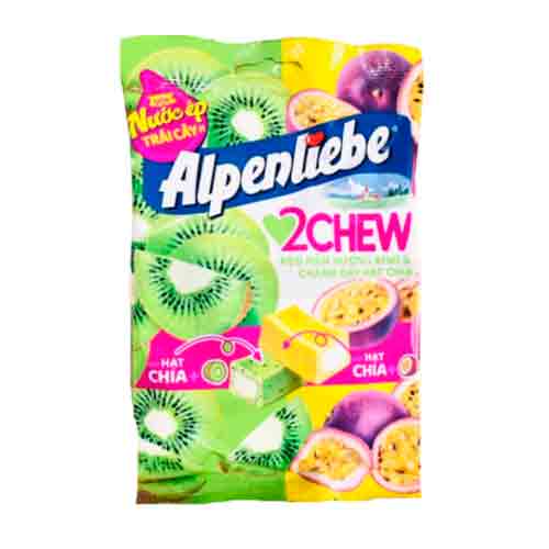 Жев.конфеты Alpenliebe 2 Chew Kiwi&Passion Fruit 227.5гр