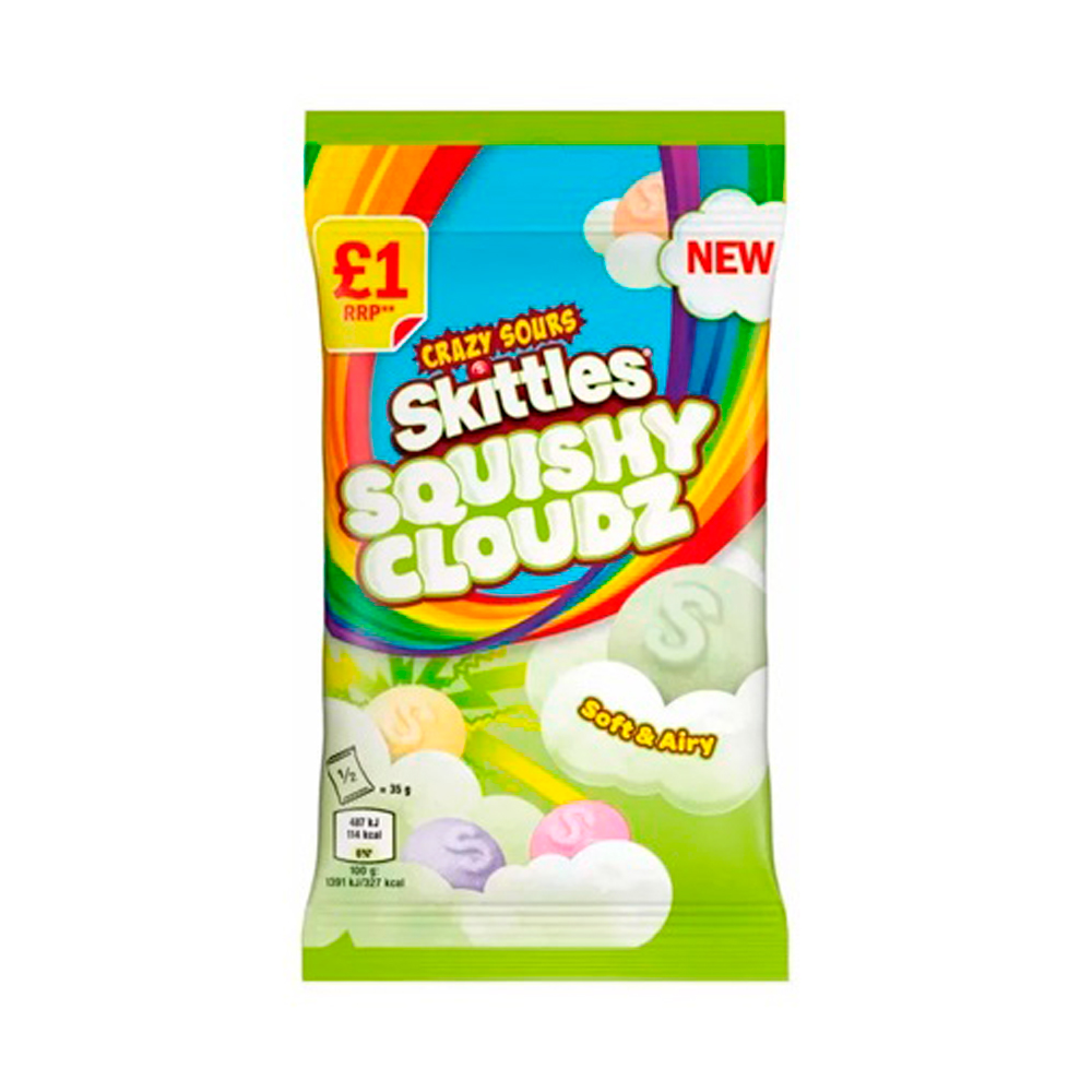 Драже Skittles Squishy Cloudz Crazy Sours   70гр
