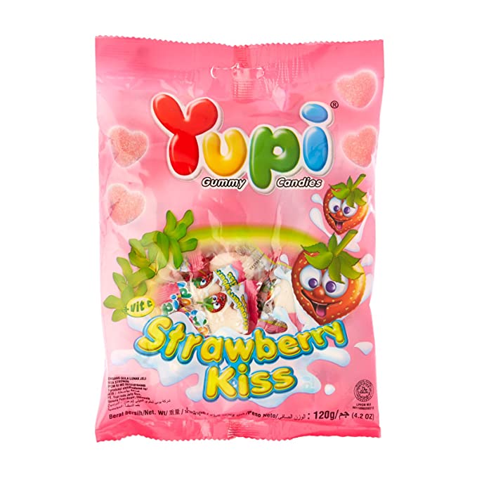 Жев.конфеты Yupi Strawberry Kiss 45г