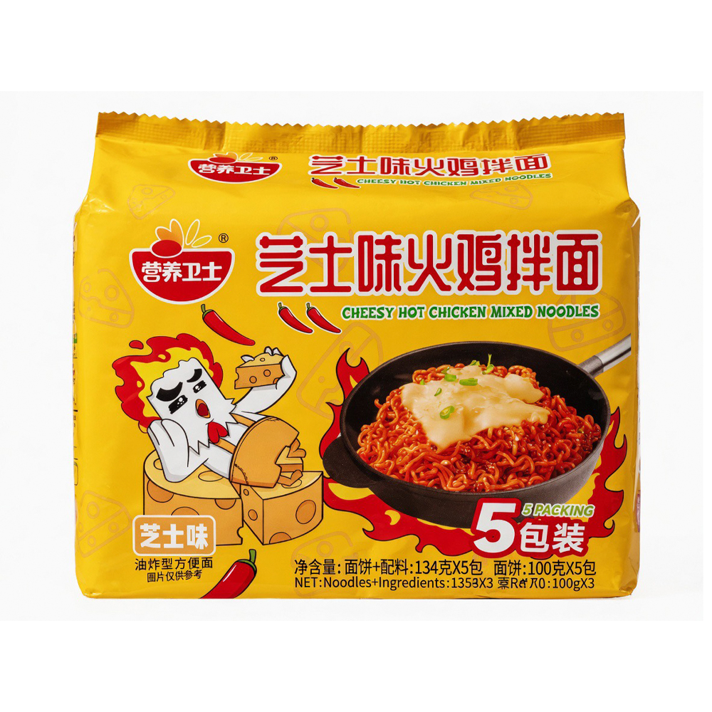 Лапша Yingyang Weishi со вкусом курицы с сыром   134гр