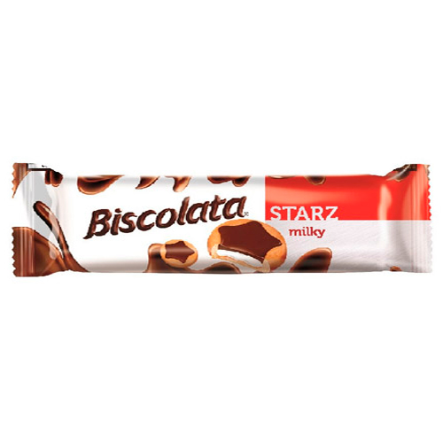 Печенье Biscolata Starz с мол.шоколадом и мол.кремом   88гр