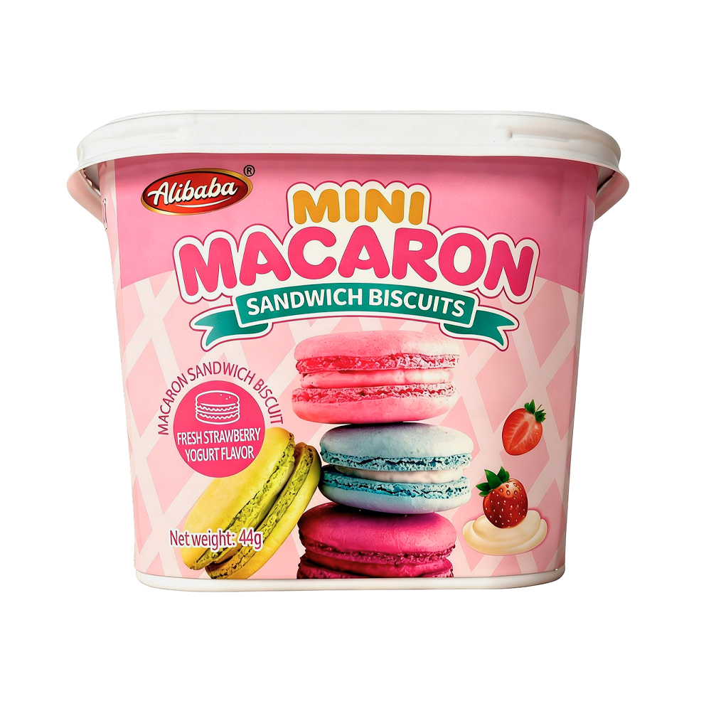 Печенье Tiny Mico Mini Macaron Sandwich Fresh Strawberry Yogurt   44гр