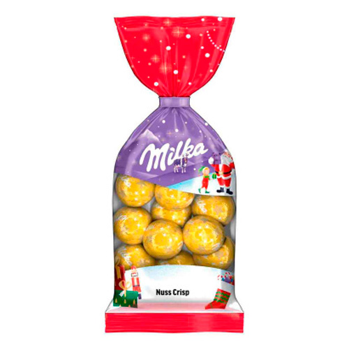Шоколадные шарики Milka Weihnachts-Kugeln Nuss-Crisp Ореховая хрустящая посыпка  100гр