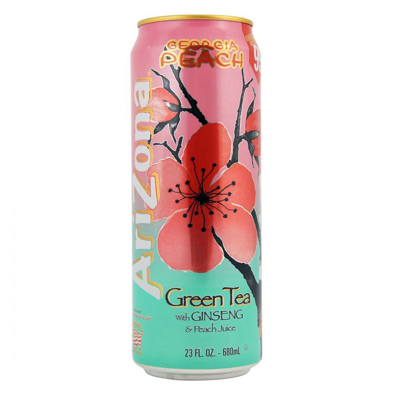 Напиток Arizona Green Tea Georgia Peach(Ginseng & Peach) 650мл