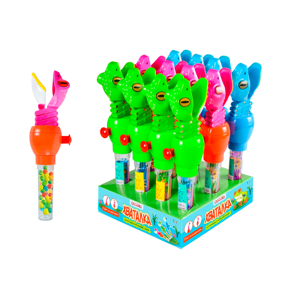 Драже Тутти-Фрутти с игрушкой хваталкой  Лягушонок  8гр