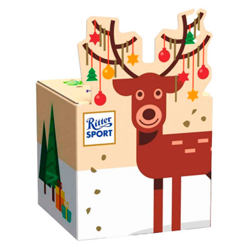 Шоколад Ritter Sport Christmas Rentier-Würfel с Оленем  83гр