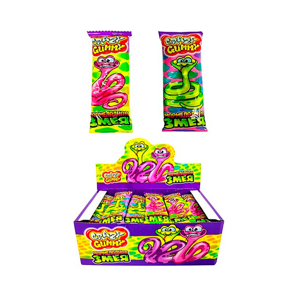 Жев.мармелад Crazy Gummy "Мармеладная змея"   15гр