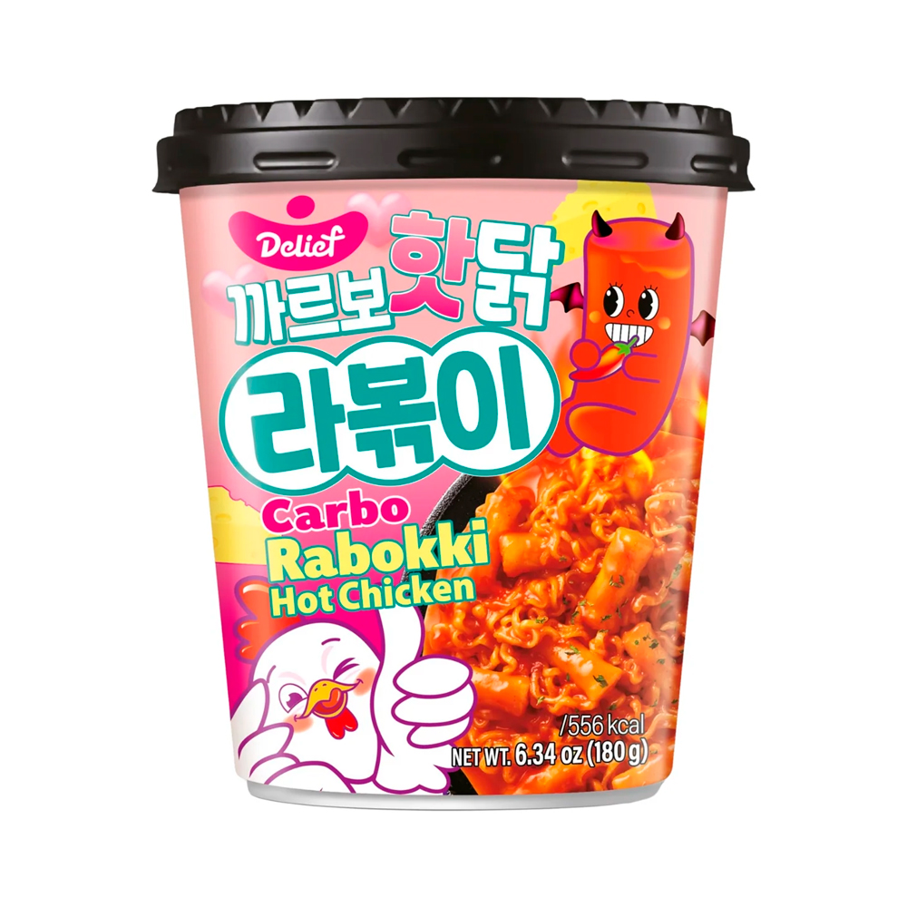 Рисовые палочки Delief Carbo Hot Chicken Flavor Rabokki   180гр