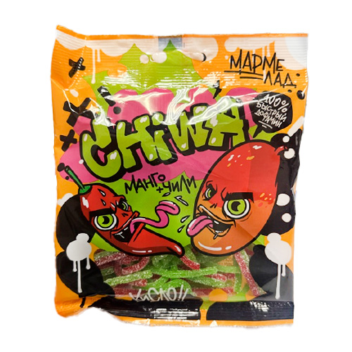 Жев.мармелад Chi-Wa-Wa Graffiti Spaghetti Mango Chilli Sour  90гр