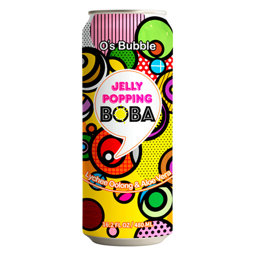 Напиток  O's Bubble Jelly Popping Boba Lychee Oolong Tea + Aloe Vera   480мл