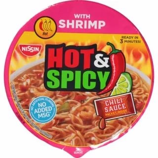 Лапша  Nissin Hot Spicy Shrimp Chili Sause 92,6гр