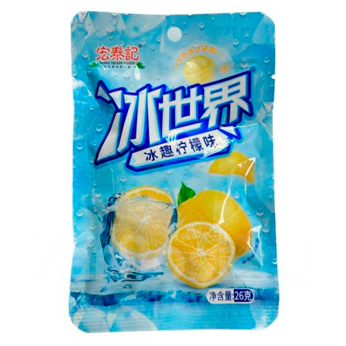 Конфеты HONG TAI KEE FOODS SOUR супер ледяной лимон 26гр
