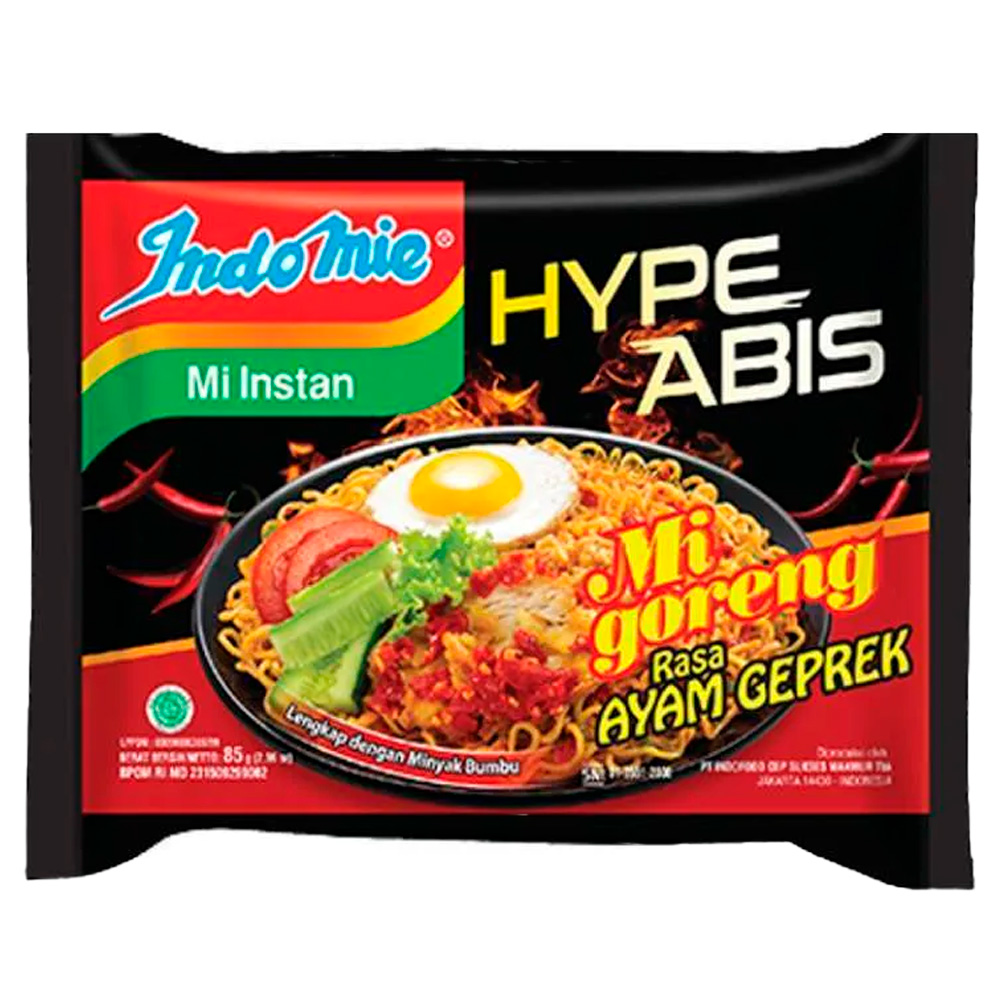 Лапша INDOMIE MI GORENG HYPE ABIS INSTANT NOODLES AYAM GEPREK 85гр