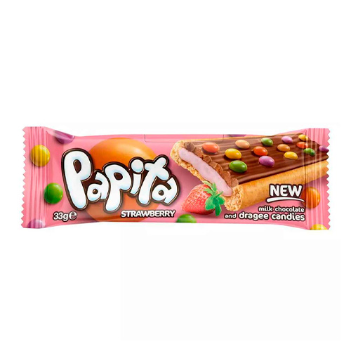 Печенье Papita с мол. кремом и драже Strawberry    33гр