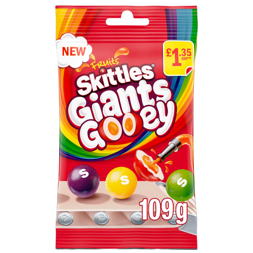 Драже Skittles Giants GOOEY c начинкой    109гр