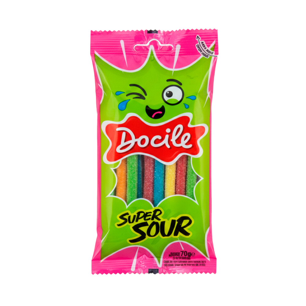 Жев.мармелад DOCILE Super Sour Pencils   70гр