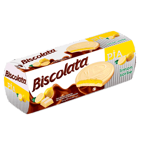 Печенье Biscolata Pia KEK с лимонной начинкой пок.белым шоколадом   100гр