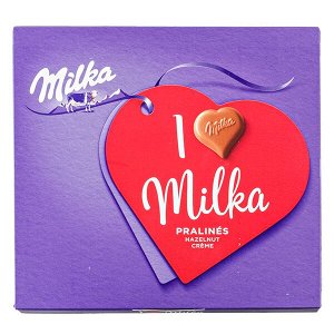 Набор шоколадных конфет Milka с начинкой из миндальных и лесных орехов 110гр