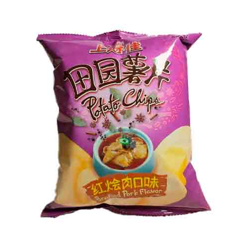 Чипсы Oishi Braised Pork Flavor 50гр