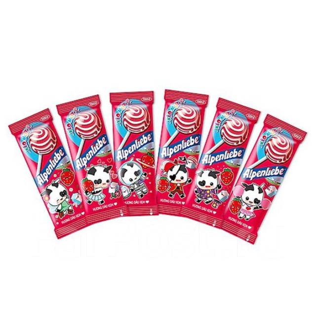 Леденец на палочке  Alpenliebe Lollipop  клубничный  6,5гр