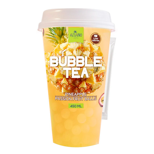 Напиток Aziano Bubble Tea Pineapple Passion Fruit Balls   450мл