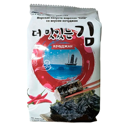 Морская капуста Hokang жареная "КИМ" со вкусом кочуджан   5гр