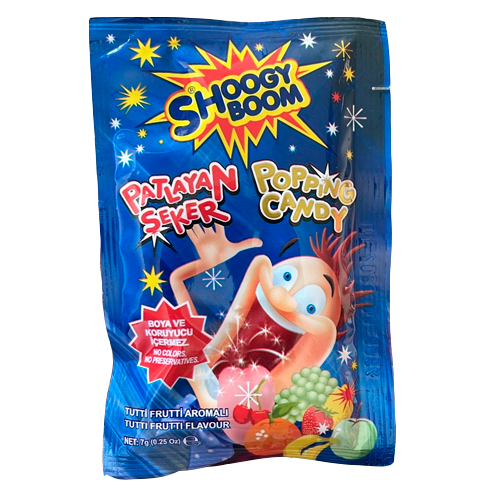 Карамель взрывная Shoogy Boom со вкусом Тутти-Фрутти 7гр