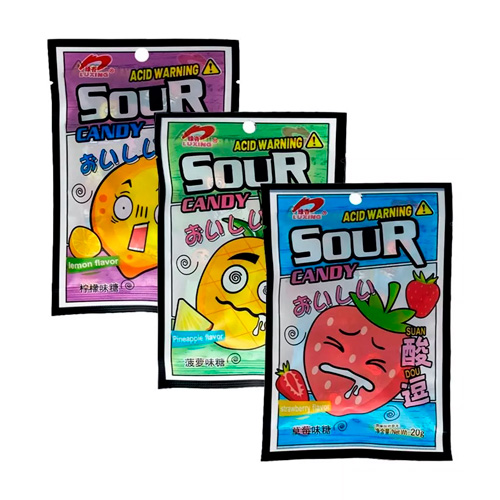 Леденцы Luxing Микс Sour Candy Acid Warning Suan  20гр