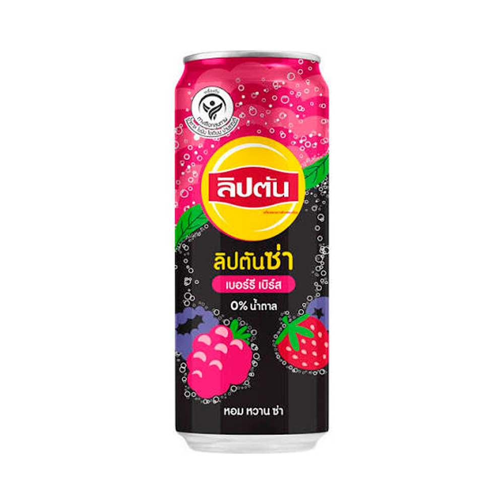 Чайный напиток Lipton Ice Tea Berry Burst  Soda Zero Sugar   325мл