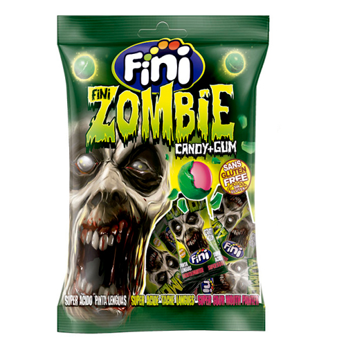 Карамель леденцовая с жеват. резинкой FINI Zombie 80гр