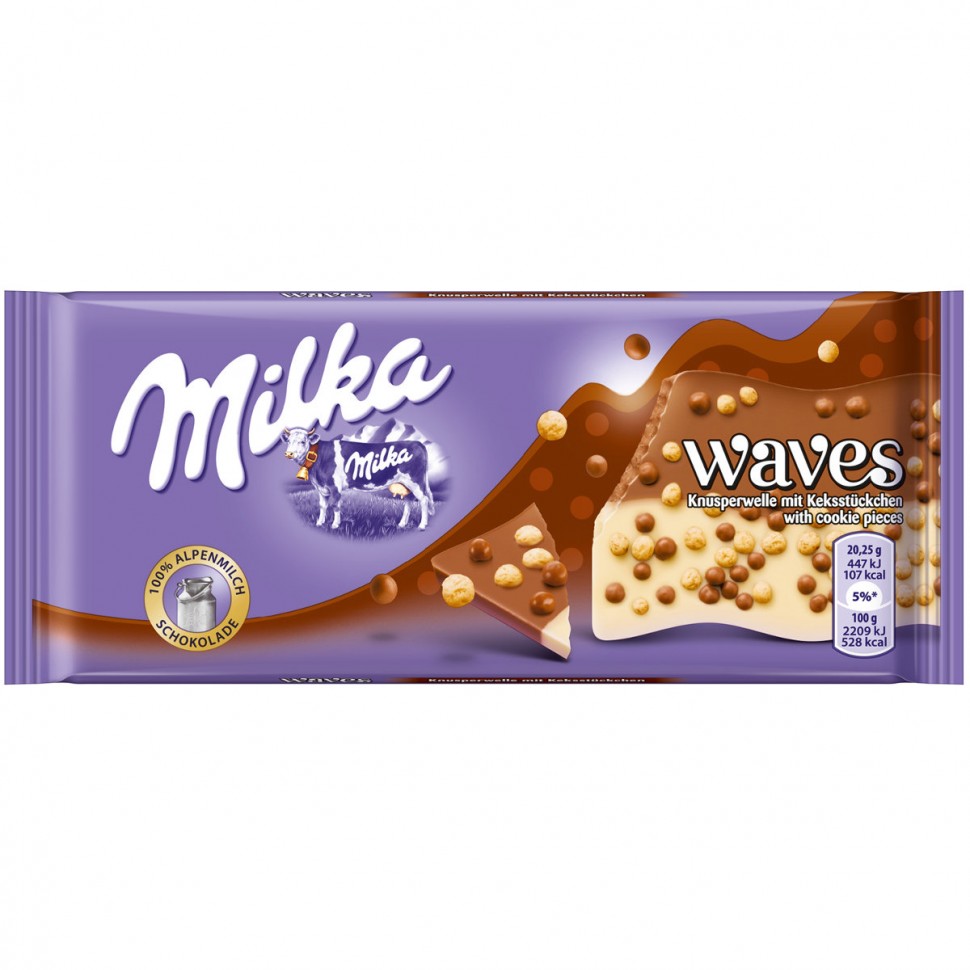 Шоколад Milka Waves Cookie   81гр