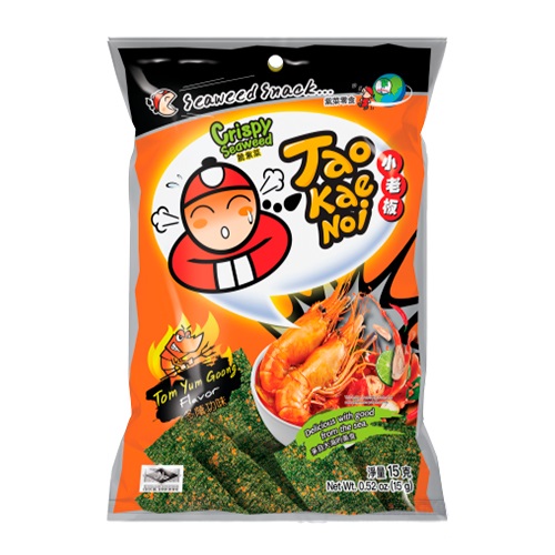 Снеки из морских водорослей Tom Yum Goong TAO KAE NOI 15гр.