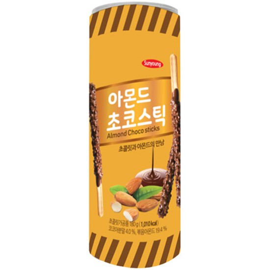 Печенье Sunyoung "Палочки шоколадные c миндалем (Almond Choco Stick)" 18гр.